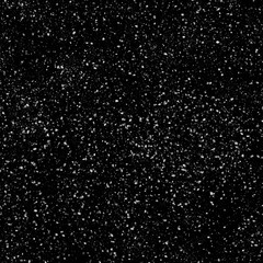 Isolated natural white snow texture effect on black night background. Winter snowflakes.