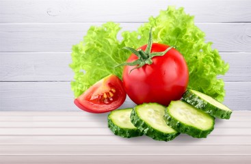 Fresh vegetables isolated on white