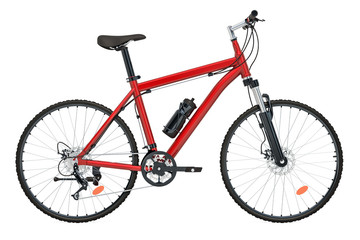 Red Bicycle side view, 3D rendering