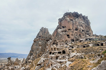 Fototapeta na wymiar landscape of Uchisar Castle in cappadocia