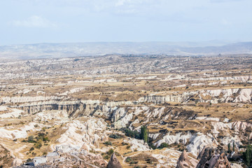 landscape of rocky valley in cappadocia