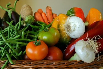 Basket with vegetables