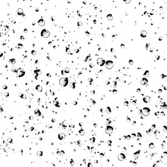 Isolated black water bubbles on white background. Rain water drops. Underwater oxygen. water,water