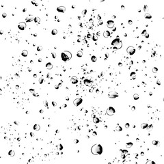 Isolated black water bubbles on white background. Rain water drops. Underwater oxygen. water,water