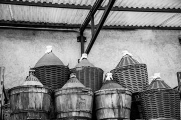 Demijohns ready to be filled with new wine