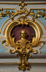 Détail de retable baroque à Arcos de Valdevez, Minho, Portugal