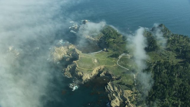 Aerial view Point Lobos Big Sur California USA