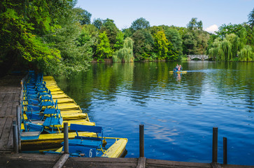catamarans on the lake