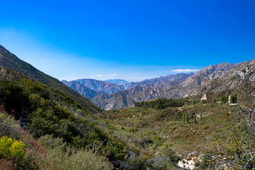 Fototapeta premium A panorama of the San Gabriel Mountains as taken from Mount Wilson near Glendale, California