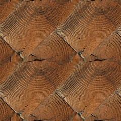 Seamless pattern of textured wooden brick wall with girdle