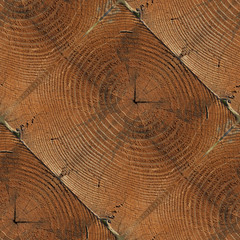 Seamless pattern of textured wooden brick wall with girdle