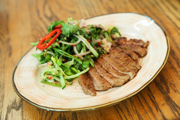 Traditional Thai beef salad