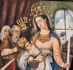Obraz premium Virgen Santa María pintura religiosa