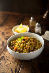 Cauliflower couscous with other vegetables