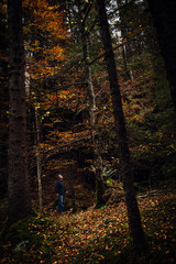 caucasian man in the woods