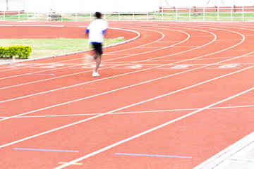 Athletics people running on the track field