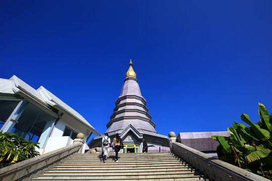 Phra Mahathat Naphaphon Phumisiri, pagoda represent the Queen of Thailand at Doi Inthanon National Park is the highest mountain in Thailand, in Chom Thong District, Chiang Mai Province, Thailand