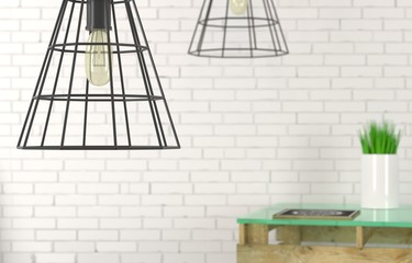 Loft style lights close up