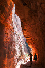 Couple Hiking in canyon