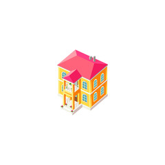 Isometric facade yellow house