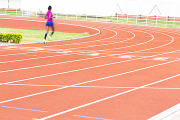 Athletics people running on the track field