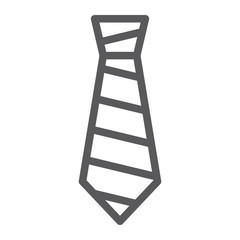 Tie line icon, clothing and formal, necktie sign, vector graphics, a linear pattern on a white background.