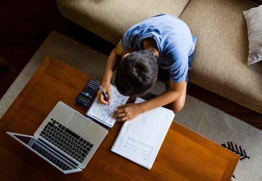 Teenagers doing homework