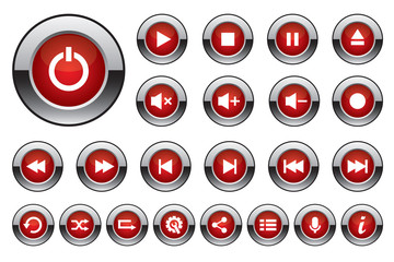 power, play, pause and many more buttons
