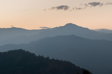 Scenic view of mountain range, Darjeeling, West Bengal, India