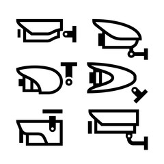 Video surveillance new black set symbols vector © ecelop