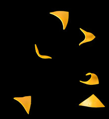 cheddar cheese pieces flying