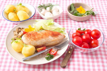 Putenbrust mit Kartoffeln