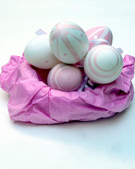 Easter eggs surrounded by white background