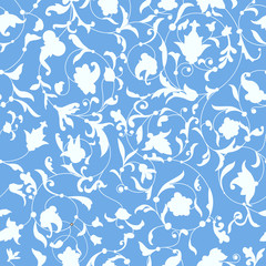 Fototapeta premium Vector winter background with frozen flower ornament