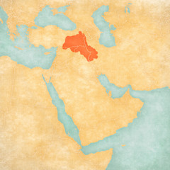 Map of Middle East - Kurdistan