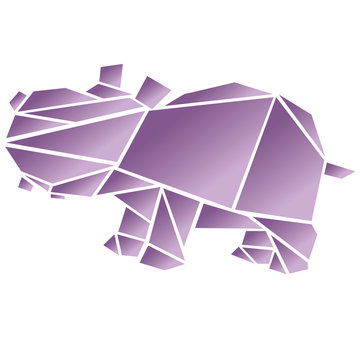 Origami puzzle hippo