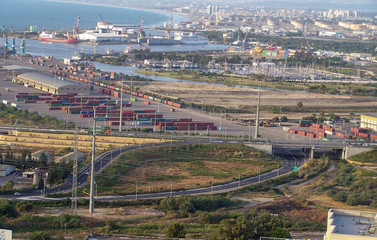 aerial view of the city