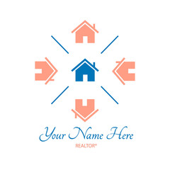 Circle of houses with a house in the middle.