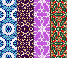 Set of Unique, abstract geometric pattern. Seamless vector illustration. linear background, lace texture, tribal ethnic arabic, fashion decorative ornament.