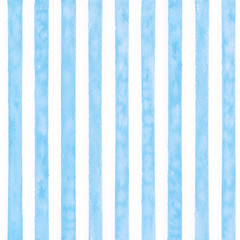 Blue watercolor stipes background. Seamless pattern. © kanina
