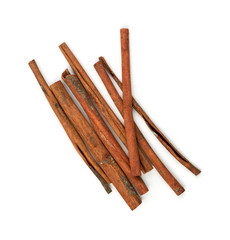 Macro Foto of Dry Cinnamon Sticks Isolated on White