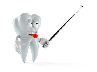 Tooth character holding pointer stick