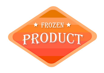 frozen product sign isolated on white background