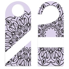 Set of door hangers isolated on white background. Door hanger with floral mandala ornament. Vector illustration.