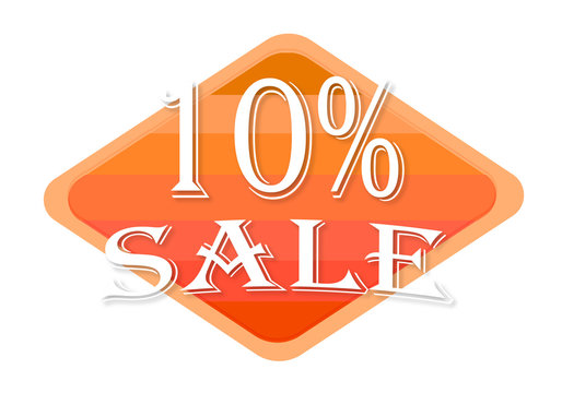 10 percent sale sign isolated on white background