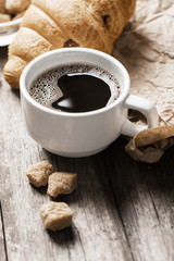 Coffee on a wooden table