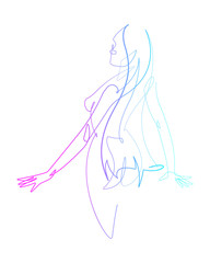 Female Figure Continuous Line Vector Graphic