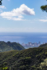 Fototapeta na wymiar Cityscape of Honolulu from the Mountains