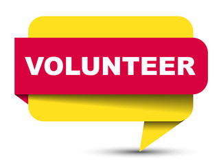 red vector banner volunteer