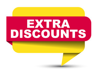 red vector banner extra discounts